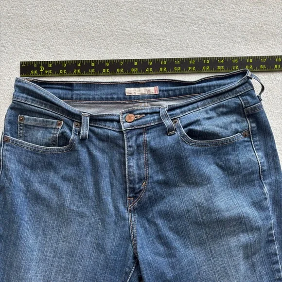 Levis 515 Bootcut Jeans Womens 8 Short Blue Dark Wash Denim Stretch 515-0218 - Picture 9 of 12